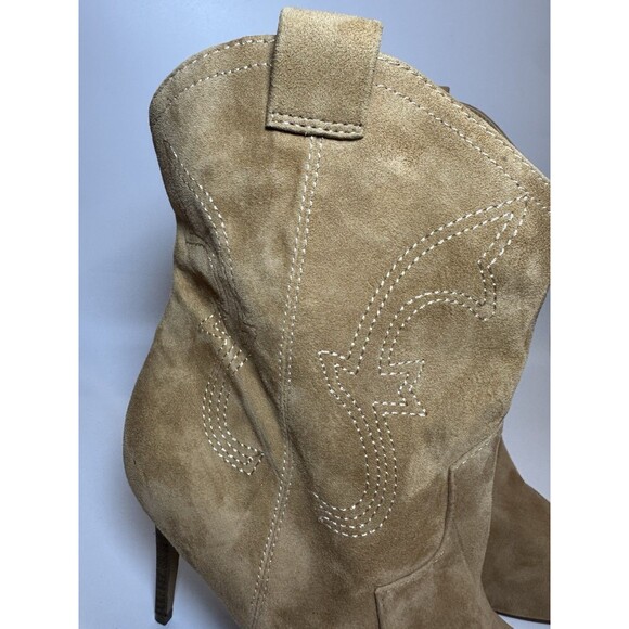 EXPRESS  Ankle Bootie Womens Size 10 Brown Stiletto Heel Suede Western - Picture 5 of 11